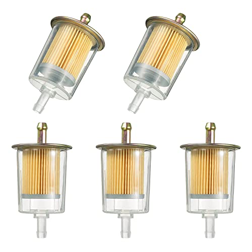 3/8" Universal Fuel Filters Industrial Tractors Cars Trucks Motorcycles Gas Powered Engine Inline Gas Fuel Line 5 Pack