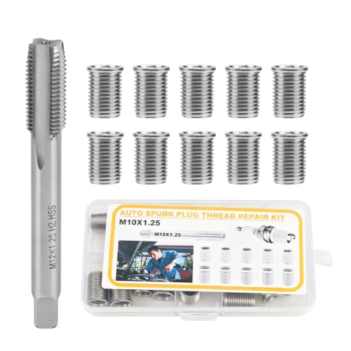 M10x1.25 Spark Plug Thread Repair Kit, 11‑Piece Tap & Inserts Set - color: M10*1.25