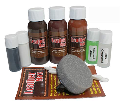 Furniture Leather Max Complete Leather Refinish and Repair Kit/Now with 3 Color Shades to Blend with/Leather & Vinyl Restorer Deep Bold Blacks - color: Deep Blacks