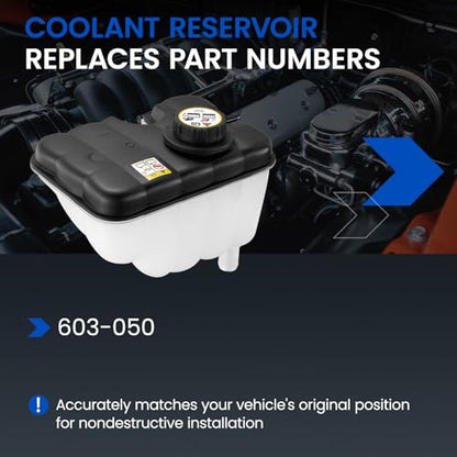 603-050 Coolant Reservoir Tank for Ford Lincoln/Mercury 98-11 4.6 V8 - size: 603-050