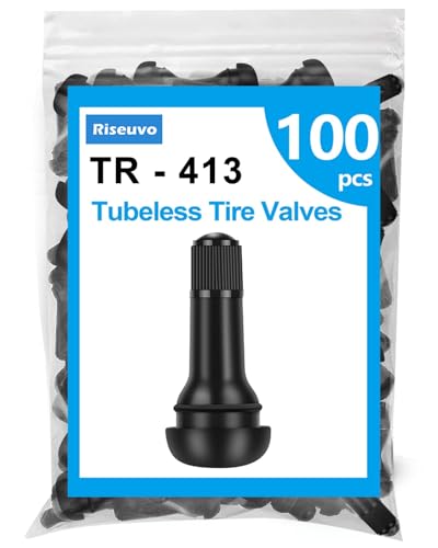 Riseuvo TR413 Tubeless Rubber Snap-in Tire Valve Stems, 100Pcs