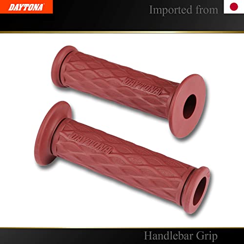 DAYTONA Universal 7/8" Motorcycle Handlebar Grips for Premium Comfort Rides (Nami) (Oxblood Red) - color: Burgundy