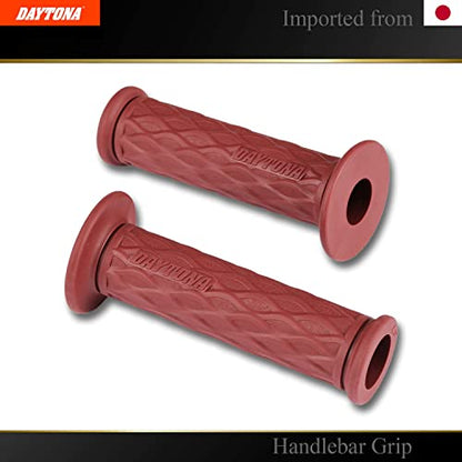 DAYTONA Universal 7/8" Motorcycle Handlebar Grips for Premium Comfort Rides (Nami) (Oxblood Red) - color: Burgundy