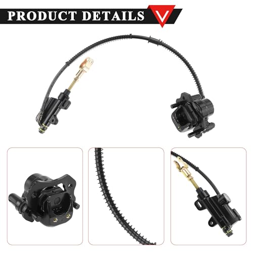 PRO BAT Rear Brake Master Cylinder Caliper With Brake Pad Assembly - color: Black