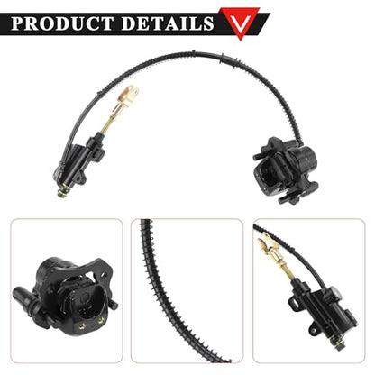 PRO BAT Rear Brake Master Cylinder Caliper With Brake Pad Assembly - color: Black