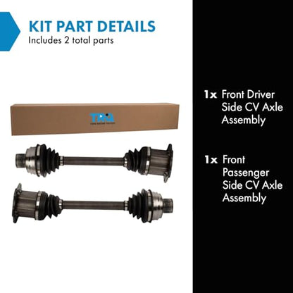 TRQ Front 2 Piece CV Axle Shaft Assembly Set - style: CSA32998