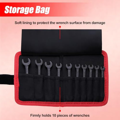 Mini Wrench Set SAE 10 PCS Ignition Wrench Set, 5/32"-7/16", Black - style: SAE(Black)