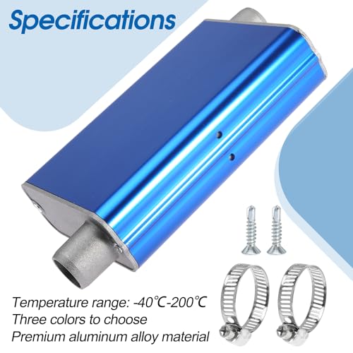24mm Exhaust Muffler Pipe Upgraded for Chinese for Eberspacher Diesel Heaters Air Compressor with 2 clamps and screws, Blue - color: Blue