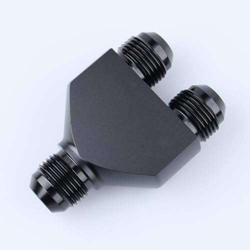 AC PERFORMANCE -10 AN In to -10 AN Out Y Block Splitter Fuel Fitting Aluminum Black - color: Black, size: 3 x 10AN