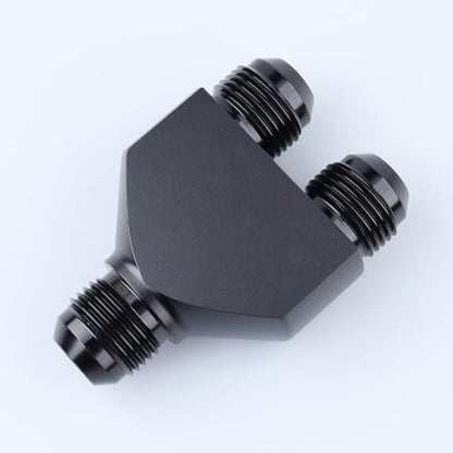AC PERFORMANCE -10 AN In to -10 AN Out Y Block Splitter Fuel Fitting Aluminum Black - color: Black, size: 3 x 10AN