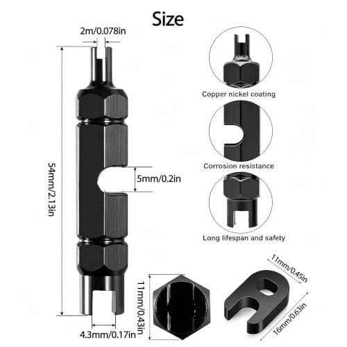 4 Pcs Bicycle Valve Core Remover Tool, Repair Tool for Schrader & Presta Valve, Mountain Road Bike Valve Stem & Presta Extender Removal Tool