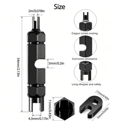 4 Pcs Bicycle Valve Core Remover Tool, Repair Tool for Schrader & Presta Valve, Mountain Road Bike Valve Stem & Presta Extender Removal Tool
