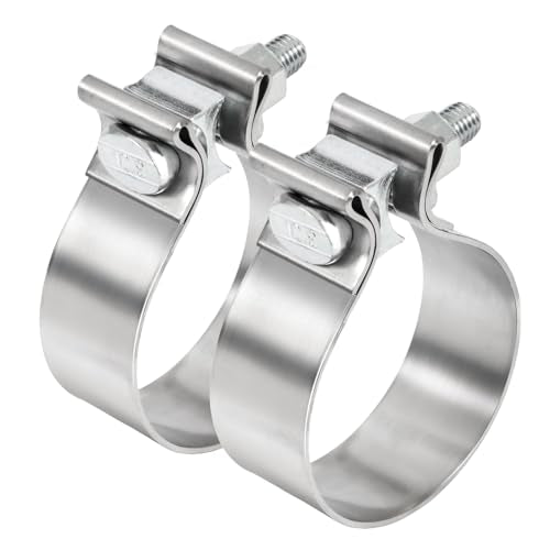 TIROL 3 inch Exhaust Clamp, 3" Exhaust Band Clamp 304 Stainless Steel - color: 3 Inch Exhaust Clamp 2pcs