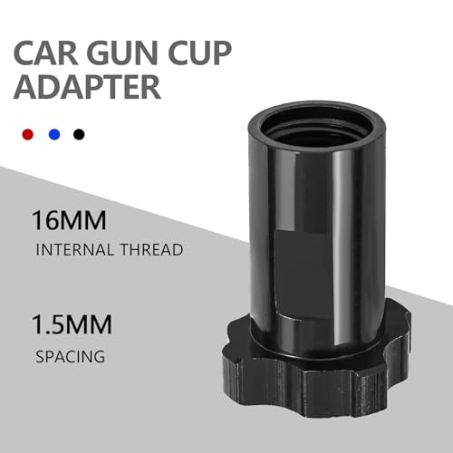 Hovom Car Spray Gun Cup Adapter, M16×1.5 Female Adapter, Black - color: Black+Internal Thread