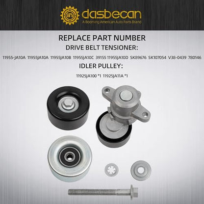 Dasbecan Belt Tensioner Idler Pulley Compatible with Nissan Maxima 09-15 - size: without Belt