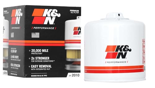 K&N Oil Filter: 20,000 Mile Engine Protection with Wrench Off Nut, HP-2010 - size: 1 inch