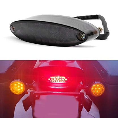 12V 28 LED Motorcycle Brake Stop Running Tail Light License Plate Lights Compatible with Cruiser Bike Motorcycle ATV Banshee Warrior YFZ WR XT - color: Red Len#1