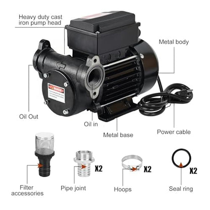 Diesel Transfer Pump 110V 20GPM Oil Transfer Pump - Diesel, Kerosene, Biodiesel, Light Fuel Oil - style: 110V20GPM-Diesel