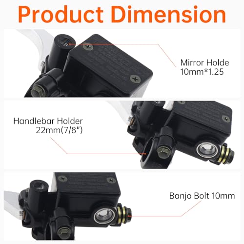 22mm 7/8" Left Hand Brake Master Cylinder Clutch Lever M10 Mirror Hole - style: Left Hand