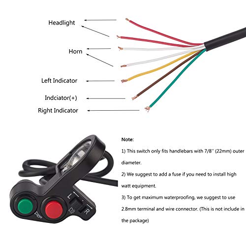 Motorcycle Light Switch with Turn Signal Headlight Horn Function