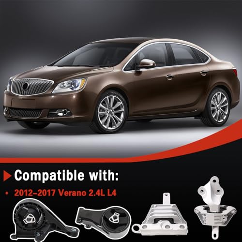Engine Motor & Transmission Mount Compatible with 2012 2013 2014 2015 2016 2017 Verano 2.4L Auto Trans -OE: 3198 A5537 3194 A5501 3196 A5502 3226 A5510 - size: 2012 - 2017 Verano 2.4L