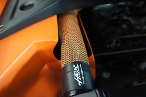 Hose Candy 309070005 Orange/Black Carbon Fiber Upper Radiator Hose Skin Kit with Black Heat Shrink - color: Orange/Black