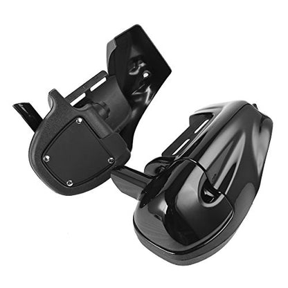 TCT-MOTORPARTS 1 1/4" Highway Engine Guard Crash Bar w/Lower Vented Leg Fairing Fit For Harley Touring Street Glide Electra Glide FLHT Road King 1997-2008 - color: Black Engine Crash Bar+Vivid Black Lower Fairing
