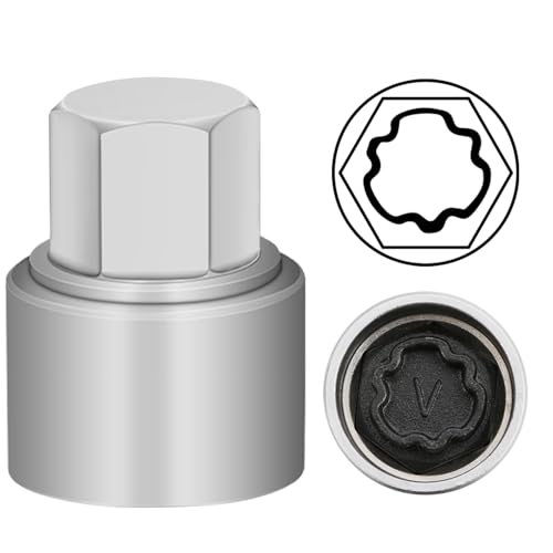 V Wheel Locking Nut Key for Audi, Socket OD 27mm - ID 25mm - size: Socket V