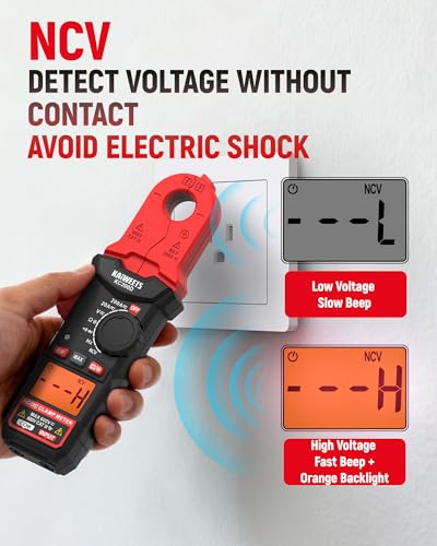 KAIWEETS DC Clamp Meter 200A AC/DC Amp Meter True RMS Compact Multimeter - color: Red
