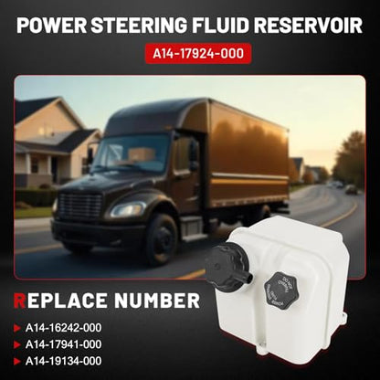 A14-16242-000 Power Steering Fluid Reservoir 4 Quart with Cap & Filter Kit Fit for Freightliner Replaces A14-17941-000 A14-19134-000 Heavy Duty Truck
