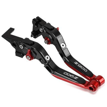 Z900 Motocycle Brake Clutch Levers Set Foldable Extendable - color: Brake Clutch Levers-red+black