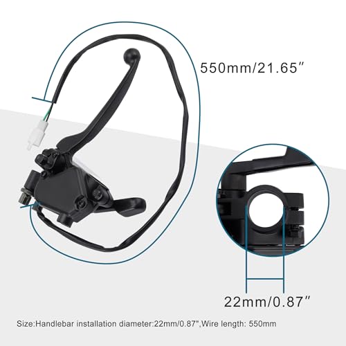 GOOFIT 7/8" 22mm Straight Handle Thumb Throttle with Dual Brake Lever Assembly Replacement for 50cc 70cc 90cc 110cc 125cc 150cc 250cc ATV Quad Roketa Taotao Sunl Kazuma Go Kart Pit Bike