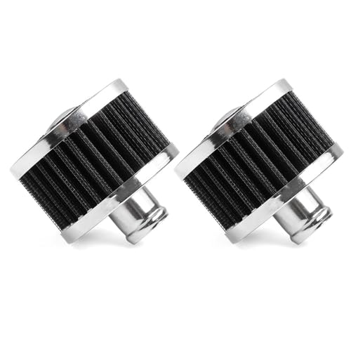 23mm Car Air Filter Universal Cold Air Intake Filter High Flow Vent Valve Cover Breather Filter (Black- 2 Pcs) - color: Black- 2 Pcs