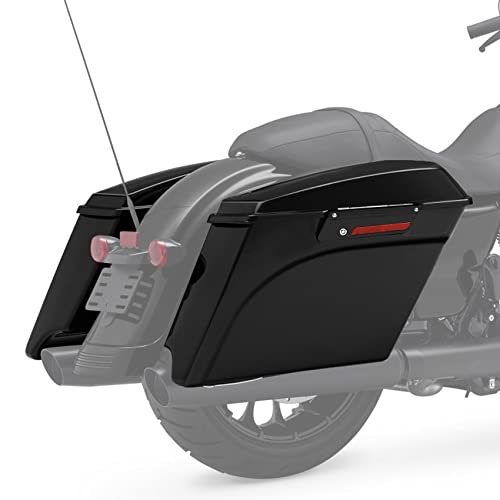 Green-L ABS 5" Stretched Saddlebag Fit for Harley Touring 1993-2013 - color: Vivid black with black latch