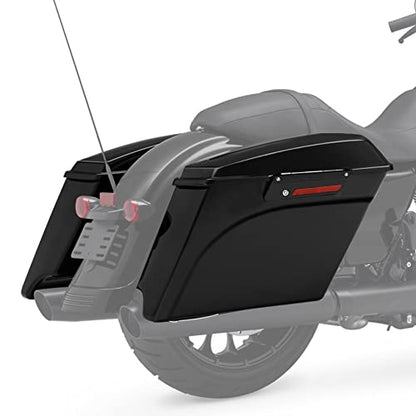 Green-L ABS 5" Stretched Saddlebag Fit for Harley Touring 1993-2013 - color: Vivid black with black latch
