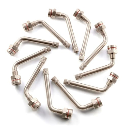 CKAuto TR545D Metal Clamp-in Truck Tire Valve Stem, 60°Bent Tubeless, 10pcs - color: tr545D
