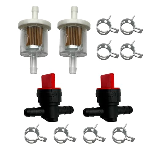 1/4 Fuel Shut Off Valve and Filter Kit for Briggs Stratton 691035 - size: 2 Filters +2 Valves