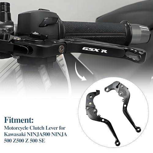 for Suzuki GSX-R 600 750(2006-2024) 1000R(2009-2024) GSX-R 1000(2005-2006) Motorcycle Brake and Clutch Lever Set Adjustable CNC Aluminum Replacement Clutch Levers(Black) - color: Black