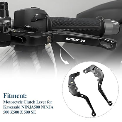 for Suzuki GSX-R 600 750(2006-2024) 1000R(2009-2024) GSX-R 1000(2005-2006) Motorcycle Brake and Clutch Lever Set Adjustable CNC Aluminum Replacement Clutch Levers(Black) - color: Black