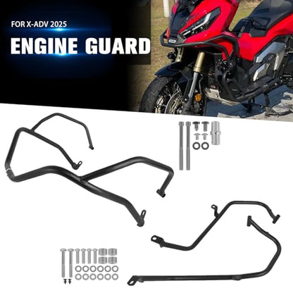 Highway Crash Bar Engine Guard Bumper Protector Replacement for Honda XADV750 XADV 750 X-ADV 750 2025 2026 (Upper and Lower) - size: upper and lower