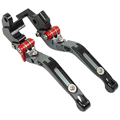 Motorcycle Foldable Brake Clutch Levers Adjustable Aluminum Handlebar Lever Replacement for Honda CB750 XL750 TransAlp 2023 2024 2025 (Titanium) - color: Titanium