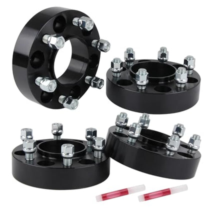 4pcs 6x135 Wheel Spacers 1.5 inch 38mm Thick, 6 Lug Wheel Adapters for 2015-2025 F150 Expedition, Navigator with M14x1.5 Studs and 87.1mm Hub Bore, 4pcs Black