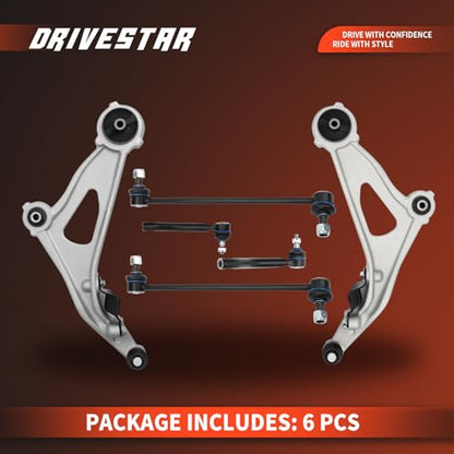 Front Suspension Kit Lower Control Arm Stabilizer Sway Bar End Link, 6PCS - size: CAK1296