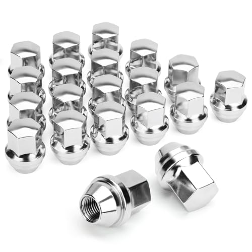 Dynofit M14x1.5 Lug Nuts for 2012-2018 Ram 1500,2019-2026 Jeep Wrangler - color: Chrome, size: M14x1.5,1.5",Jeep