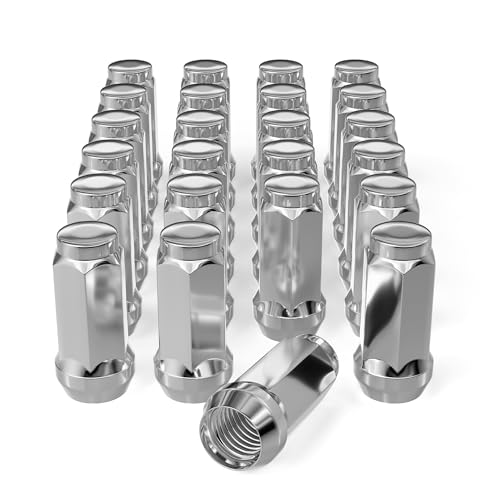 24PCS 14x1.5 Chrome Wheel Lug Nuts, 1.78 inch Closed End Bulge Acorn Lug Nuts - Cone Seat - for K1500 K2500 Silverado Suburban 1500 K1500 Yukon Escalade ESV, 19mm Hex Wheel Lug Nut - color: Silver, size: 24pcs 3/4''(19mm) M14x1.5