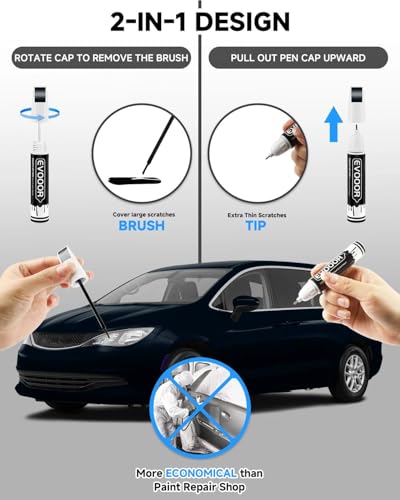Fathom Blue(PPS/LPS) Touch Up Paint Compatible with Chrysler Exact Match 2 in 1 Touch up Paint for Chips and Nicks Repair with 2pcs Disposable Micro Applicators - color: Fathom Blue(PPS/LPS)