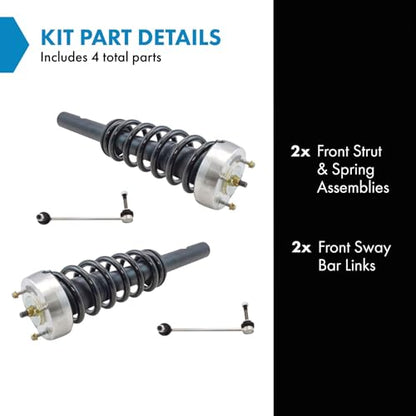 TRQ Front Suspension Kit Complete Strut & Coil Spring Assembly Sway Bar Stabilizer Link Compatible with 2007-2013 BMW X5 2008-2014 X6 - style: SCA30499