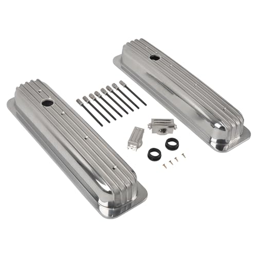 Valve Covers Short Polished Finned Center Bolt - color: Polish, size: SBC 87-97
