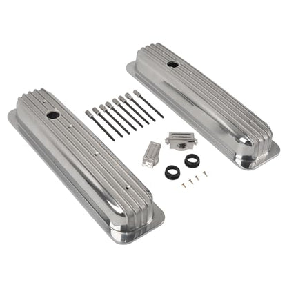Valve Covers Short Polished Finned Center Bolt - color: Polish, size: SBC 87-97