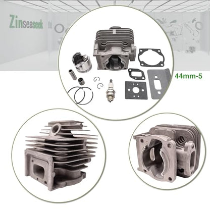 40mm 44mm Cylinder Assembly Piston Assembly for 43cc 47cc 49cc 2 Stroke Engine with Cylinder Piston Ring Circlip Gasket Piston Pin Needle Bearing Spark Plug (44mm-5, Cylinder) - color: 44mm-5, size: Cylinder